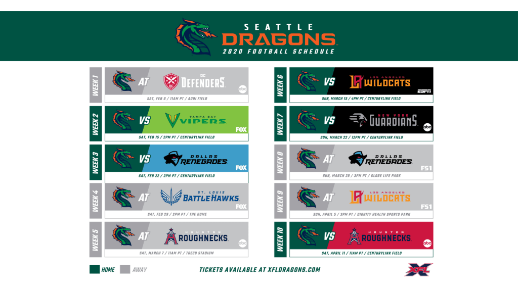 XFL Seattle Dragons Betting on the Seattle Dragons 2020