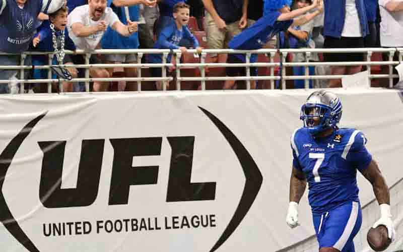 UFL player and logo